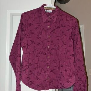 Columbia River Resort Women’s XS Burgundy Long Sleeve Floral Button Up